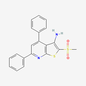molecular formula C20H16N2O2S2 B1223984 2-Methylsulfonyl-4,6-diphenyl-3-thieno[2,3-b]pyridinamine 
