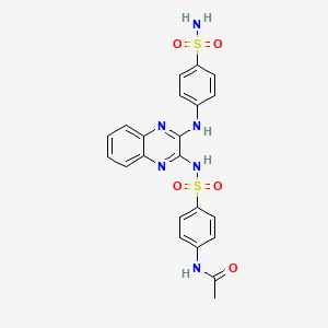 molecular formula C22H20N6O5S2 B1223991 N-[4-[[3-(4-sulfamoylanilino)-2-quinoxalinyl]sulfamoyl]phenyl]acetamide 