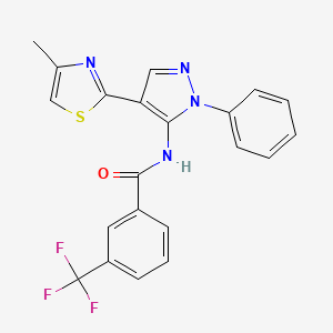 N-[4-(4-methyl-2-thiazolyl)-2-phenyl-3-pyrazolyl]-3-(trifluoromethyl)benzamide