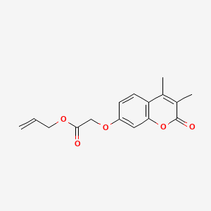 molecular formula C16H16O5 B1223998 PROP-2-EN-1-YL 2-[(3,4-DIMETHYL-2-OXO-2H-CHROMEN-7-YL)OXY]ACETATE 