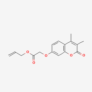 molecular formula C16H16O5 B1223998 2-[(3,4-Dimethyl-2-oxo-1-benzopyran-7-yl)oxy]acetic acid prop-2-enyl ester 