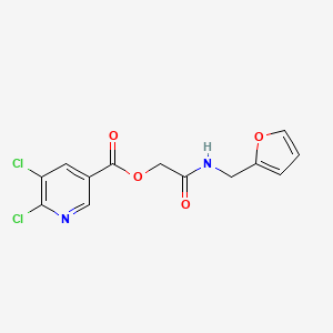 molecular formula C13H10Cl2N2O4 B1224000 5,6-Dichloro-3-pyridinecarboxylic acid [2-(2-furanylmethylamino)-2-oxoethyl] ester 