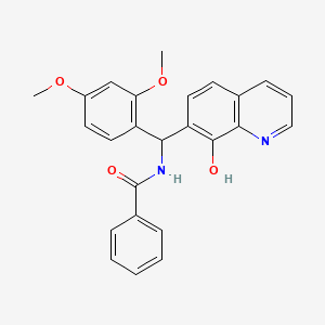 molecular formula C25H22N2O4 B1224006 N-[(2,4-dimethoxyphenyl)-(8-hydroxy-7-quinolinyl)methyl]benzamide 