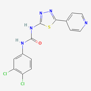 molecular formula C14H9Cl2N5OS B1224010 1-(3,4-二氯苯基)-3-(5-吡啶-4-基-1,3,4-噻二唑-2-基)脲 