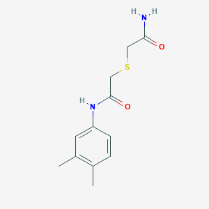 molecular formula C12H16N2O2S B1224015 2-[[2-(3,4-Dimethylanilino)-2-oxoethyl]thio]acetamide 