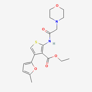 molecular formula C18H22N2O5S B1224016 4-(5-Methyl-2-furanyl)-2-[[2-(4-morpholinyl)-1-oxoethyl]amino]-3-thiophenecarboxylic acid ethyl ester 