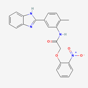 molecular formula C22H18N4O4 B1224018 N-[5-(1H-benzimidazol-2-yl)-2-methylphenyl]-2-(2-nitrophenoxy)acetamide 