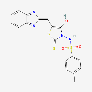 N-[5-(1H-benzimidazol-2-ylmethylidene)-4-oxo-2-sulfanylidene-3-thiazolidinyl]-4-methylbenzenesulfonamide