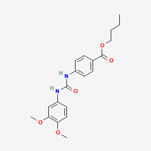 molecular formula C20H24N2O5 B1224030 4-[[(3,4-Dimethoxyanilino)-oxomethyl]amino]benzoic acid butyl ester 