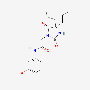 2-(2,5-dioxo-4,4-dipropyl-1-imidazolidinyl)-N-(3-methoxyphenyl)acetamide