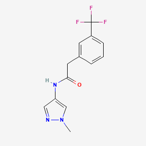 molecular formula C13H12F3N3O B12240352 N-(1-methyl-1H-pyrazol-4-yl)-2-[3-(trifluoromethyl)phenyl]acetamide 