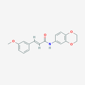 molecular formula C18H17NO4 B1224045 (E)-N-(2,3-dihydro-1,4-benzodioxin-6-yl)-3-(3-methoxyphenyl)prop-2-enamide 
