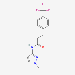 molecular formula C14H14F3N3O B12240461 N-(1-methyl-1H-pyrazol-3-yl)-3-[4-(trifluoromethyl)phenyl]propanamide 