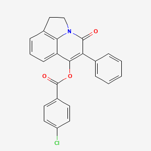 molecular formula C24H16ClNO3 B1224049 4-oxo-5-phenyl-1,2-dihydro-4H-pyrrolo[3,2,1-ij]quinolin-6-yl 4-chlorobenzoate 