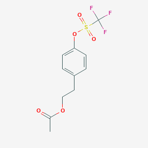 molecular formula C11H11F3O5S B122405 2-[4-(trifluoromethylsulfonyloxy)phenyl]ethyl Acetate CAS No. 712223-57-9