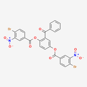 molecular formula C27H14Br2N2O9 B1224051 2-Benzoylbenzene-1,4-diyl bis(4-bromo-3-nitrobenzoate) 
