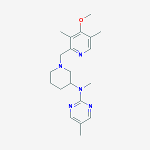 molecular formula C20H29N5O B12240514 N-{1-[(4-methoxy-3,5-dimethylpyridin-2-yl)methyl]piperidin-3-yl}-N,5-dimethylpyrimidin-2-amine 