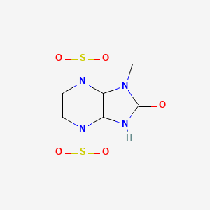 molecular formula C8H16N4O5S2 B1224052 3-methyl-4,7-bis(methylsulfonyl)-3a,5,6,7a-tetrahydro-1H-imidazo[4,5-b]pyrazin-2-one 