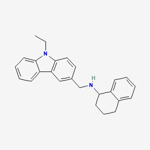 molecular formula C25H26N2 B1224053 N-((9-Ethyl-9H-carbazol-3-yl)methyl)-1,2,3,4-tetrahydronaphthalen-1-amine 