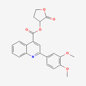 molecular formula C22H19NO6 B1224057 2-(3,4-Dimethoxyphenyl)-4-quinolinecarboxylic acid (2-oxo-3-oxolanyl) ester 