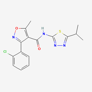 3-(2-chlorophenyl)-5-methyl-N-(5-propan-2-yl-1,3,4-thiadiazol-2-yl)-4-isoxazolecarboxamide