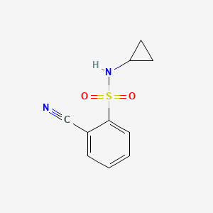 molecular formula C10H10N2O2S B12240619 2-cyano-N-cyclopropylbenzenesulfonamide 