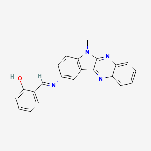 molecular formula C22H16N4O B1224064 6-[[(6-Methyl-9-indolo[3,2-b]quinoxalinyl)amino]methylidene]-1-cyclohexa-2,4-dienone 