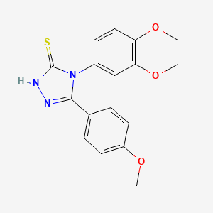 4-(2,3-dihydro-1,4-benzodioxin-6-yl)-3-(4-methoxyphenyl)-1H-1,2,4-triazole-5-thione