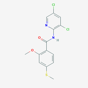 molecular formula C14H12Cl2N2O2S B1224078 N-(3,5-dichloro-2-pyridinyl)-2-methoxy-4-(methylthio)benzamide 