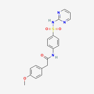 molecular formula C19H18N4O4S B1224082 2-(4-methoxyphenyl)-N-[4-(2-pyrimidinylsulfamoyl)phenyl]acetamide 