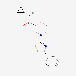 molecular formula C17H19N3O2S B12240824 N-cyclopropyl-4-(4-phenyl-1,3-thiazol-2-yl)morpholine-2-carboxamide 
