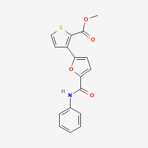 molecular formula C17H13NO4S B1224086 Methyl 3-[5-(phenylcarbamoyl)furan-2-yl]thiophene-2-carboxylate CAS No. 241488-22-2