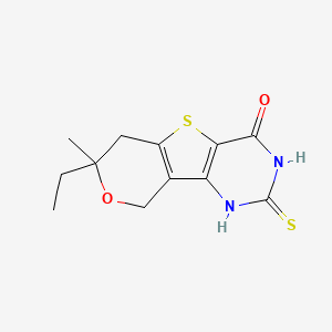 7-ethyl-7-methyl-2-sulfanylidene-6,9-dihydro-1H-pyrano[2,3]thieno[2,4-b]pyrimidin-4-one