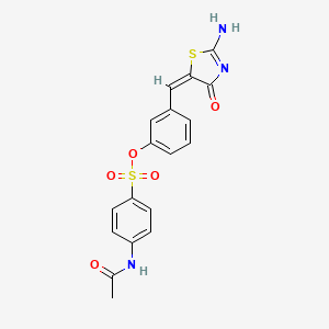 [3-[(E)-(2-amino-4-oxo-1,3-thiazol-5-ylidene)methyl]phenyl] 4-acetamidobenzenesulfonate