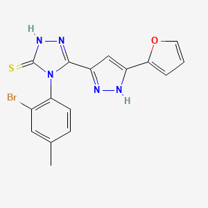 4-(2-bromo-4-methylphenyl)-3-[5-(2-furanyl)-1H-pyrazol-3-yl]-1H-1,2,4-triazole-5-thione