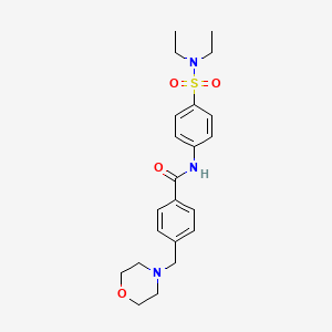 molecular formula C22H29N3O4S B1224117 N-[4-(diethylsulfamoyl)phenyl]-4-(4-morpholinylmethyl)benzamide 