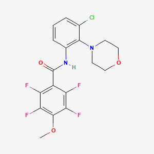 molecular formula C18H15ClF4N2O3 B1224119 N-[3-chloro-2-(4-morpholinyl)phenyl]-2,3,5,6-tetrafluoro-4-methoxybenzamide 