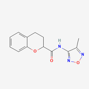 molecular formula C13H13N3O3 B12241204 N-(4-methyl-1,2,5-oxadiazol-3-yl)-3,4-dihydro-2H-1-benzopyran-2-carboxamide 