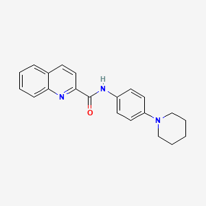 molecular formula C21H21N3O B1224121 N-[4-(1-piperidinyl)phenyl]-2-quinolinecarboxamide 