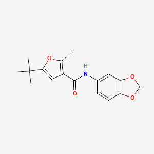 molecular formula C17H19NO4 B1224125 N-(1,3-benzodioxol-5-yl)-5-tert-butyl-2-methyl-3-furancarboxamide 