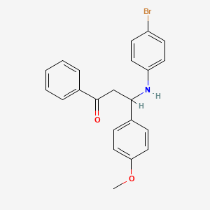 molecular formula C22H20BrNO2 B1224130 3-[(4-Bromophenyl)amino]-3-(4-methoxyphenyl)-1-phenylpropan-1-one 