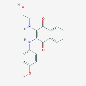molecular formula C19H18N2O4 B1224132 2-(2-Hydroxyethylamino)-3-(4-methoxyanilino)naphthalene-1,4-dione 