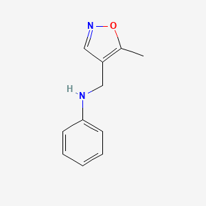 molecular formula C11H12N2O B12241347 N-((5-methylisoxazol-4-yl)methyl)aniline 
