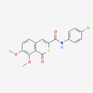 molecular formula C18H14ClNO4S B1224136 N-(4-chlorophenyl)-7,8-dimethoxy-1-oxo-2-benzothiopyran-3-carboxamide 