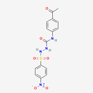 molecular formula C15H14N4O6S B1224147 1-(4-Acetylphenyl)-3-[(4-nitrophenyl)sulfonylamino]urea 