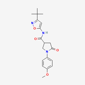 molecular formula C19H23N3O4 B12241504 N-(3-tert-butyl-1,2-oxazol-5-yl)-1-(4-methoxyphenyl)-5-oxopyrrolidine-3-carboxamide 