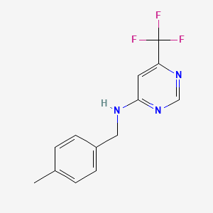 molecular formula C13H12F3N3 B12241587 N-[(4-methylphenyl)methyl]-6-(trifluoromethyl)pyrimidin-4-amine 