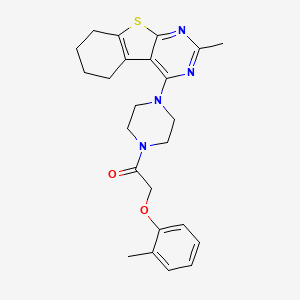 2-(2-Methylphenoxy)-1-[4-(2-methyl-5,6,7,8-tetrahydro-[1]benzothiolo[2,3-d]pyrimidin-4-yl)-1-piperazinyl]ethanone