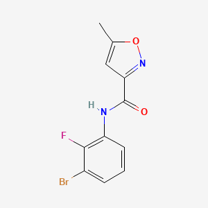 molecular formula C11H8BrFN2O2 B12241656 N-(3-bromo-2-fluorophenyl)-5-methyl-1,2-oxazole-3-carboxamide 