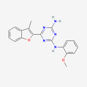molecular formula C19H17N5O2 B1224172 N2-(2-methoxyphenyl)-6-(3-methyl-2-benzofuranyl)-1,3,5-triazine-2,4-diamine 